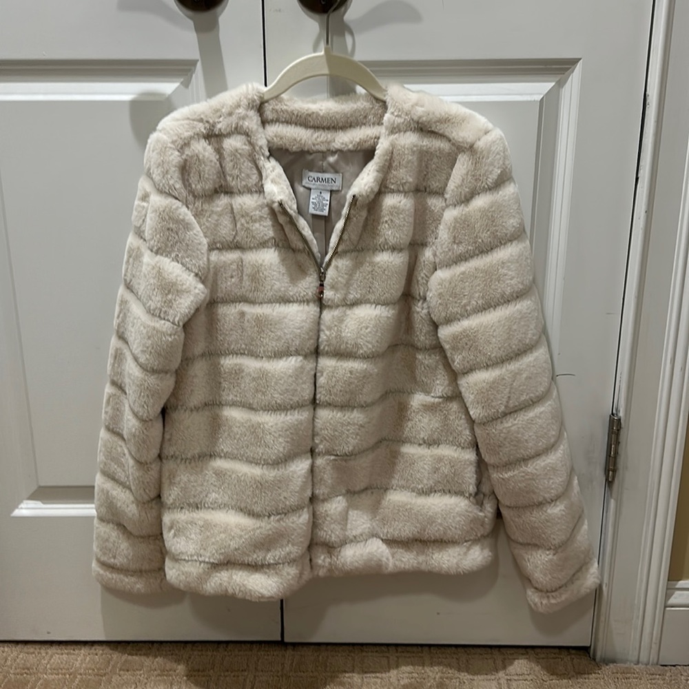 Faux, fur jacket, size small